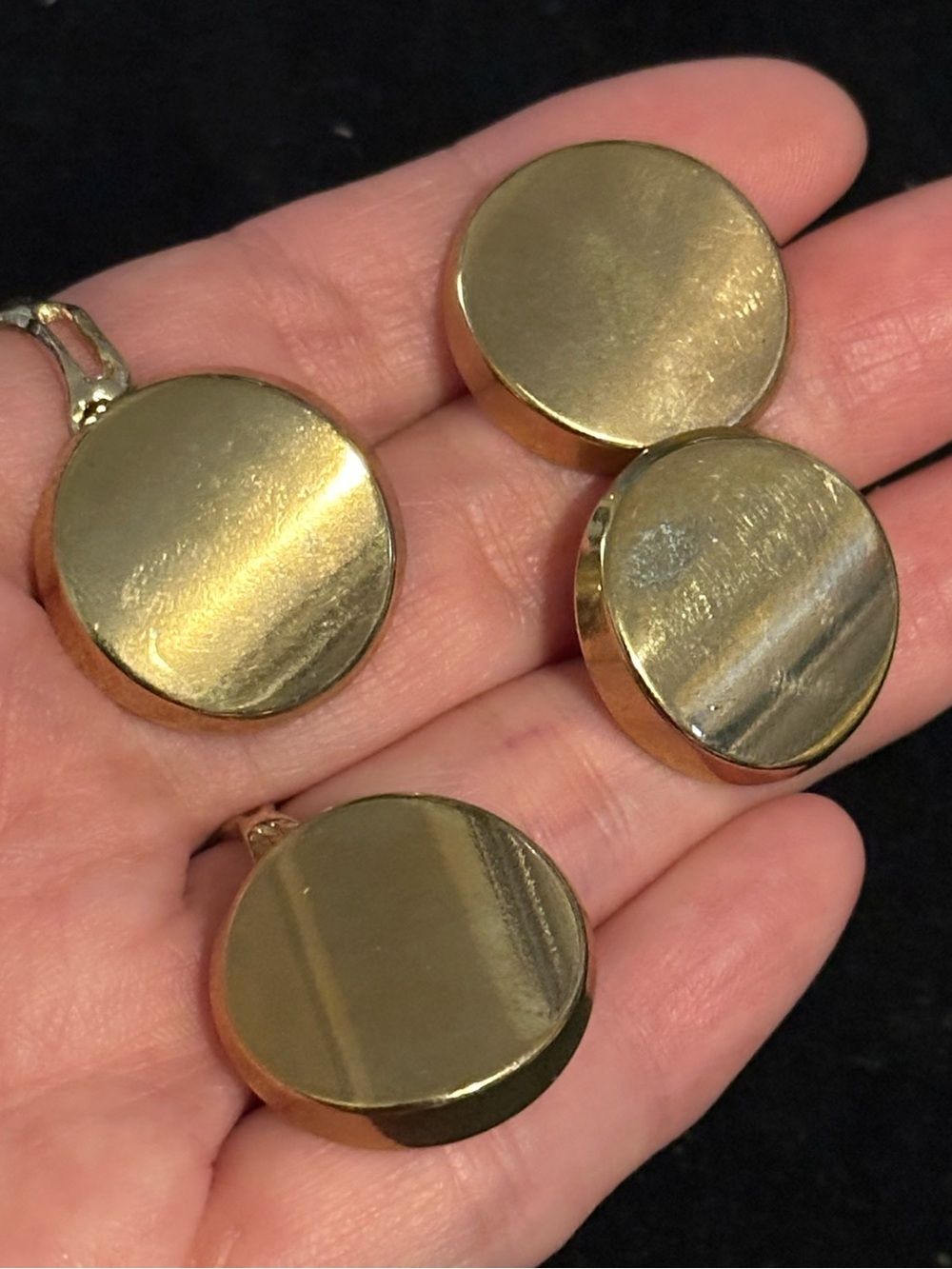 ZARA Woman replacement buttons 4 gold tone solid metal